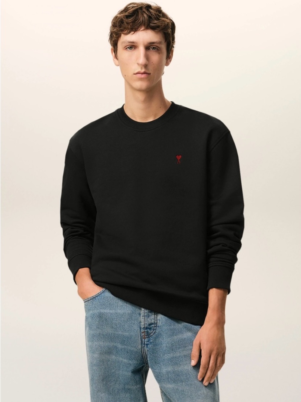Ami Alexandre Mattiussi Ami de Coeur black sweatshirt. Size XL